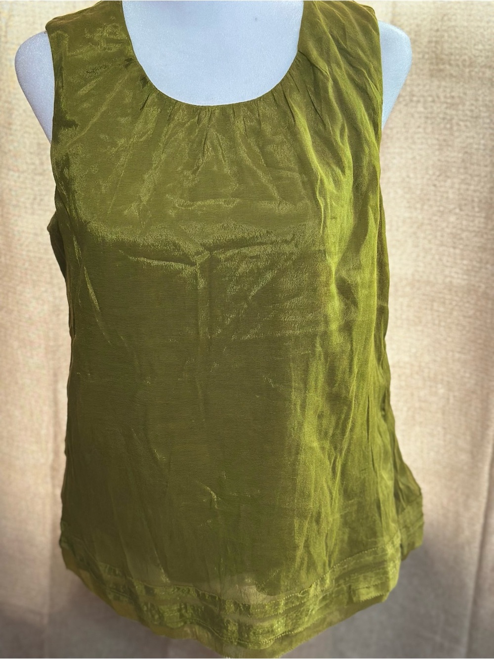 Olive Green Sleeveless Women's Top